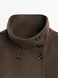 Manteau trench en laine mélangée