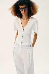 SHORT SLEEVE KNIT CARDIGAN