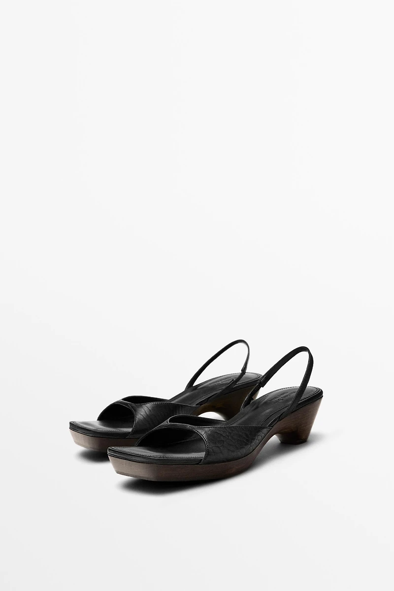Wood heel sandal