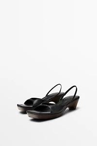 Wood heel sandal