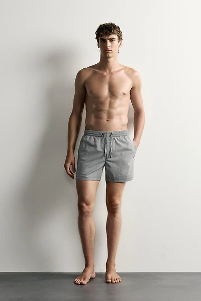SEERSUCKER MID-LENGTH SWIMSUIT