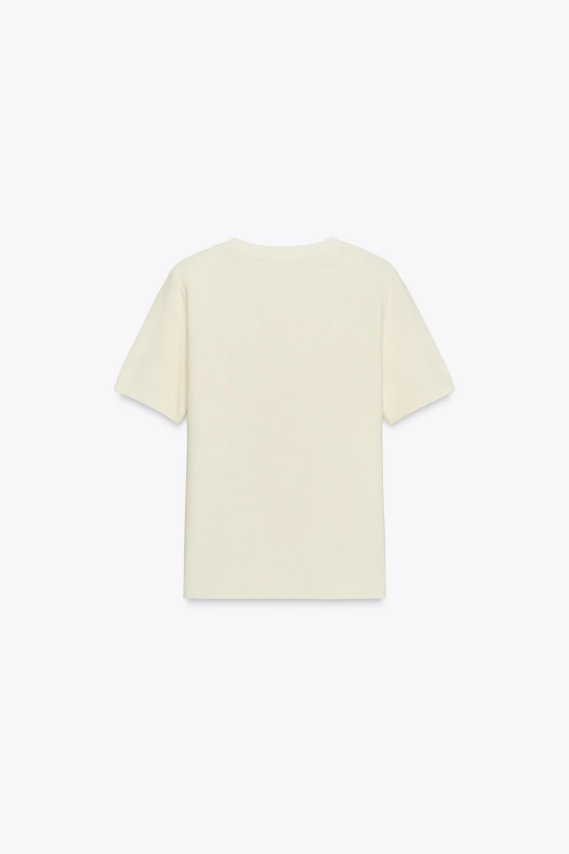 SOFT FEEL SHORT SLEEVE KNIT TOP