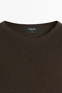 100% cotton mouliné round neck sweater