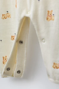 TEDDY BEAR PRINT 100% MERINO WOOL LONG JUMPSUIT