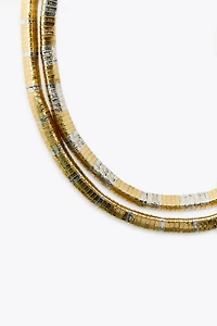 PACK OF 2 COMBINED METAL PIECE NECKLACES