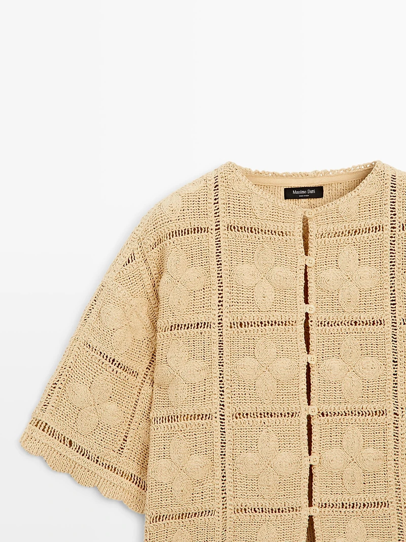 Cutwork crochet cardigan