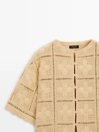 Cutwork crochet cardigan