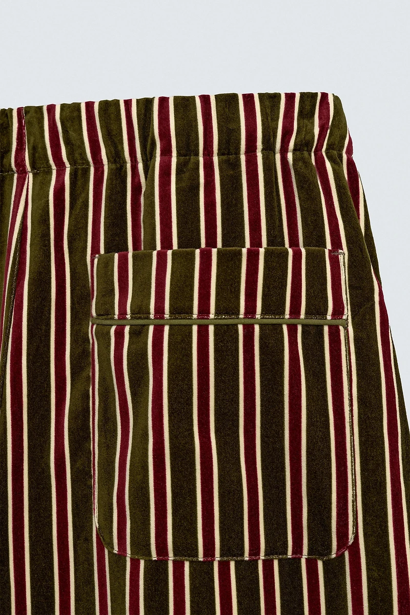 LIMITED EDITION VELVET CONTRAST STRIPED PANTS