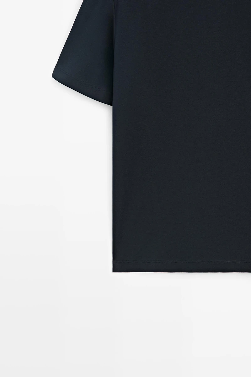 T-shirt manches courtes col contrastant