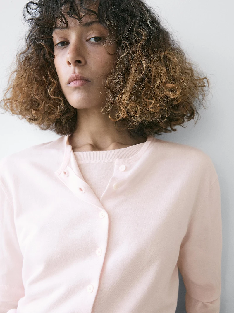 Short sleeve knit cardigan