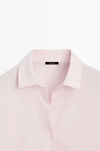 Cotton poplin shirt with dart detail