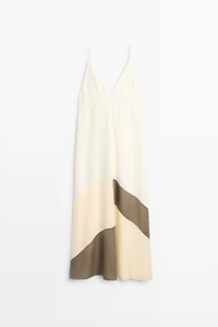 Contrast flowing midi dress