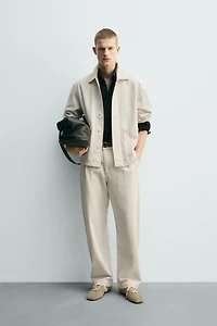 STRIPED TEXTURED OVERSHIRT