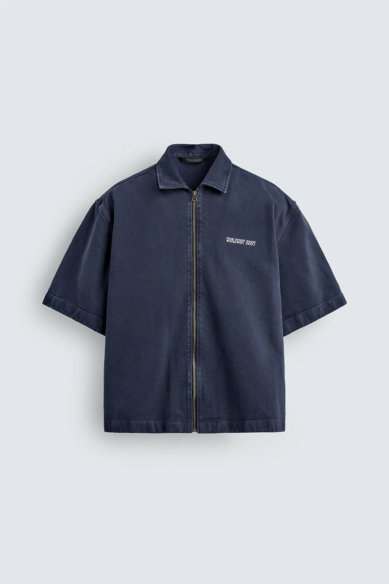 RELAXED FIT ZIP OVERSHIRT