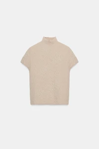 TOP EN MAILLE À PERLES EFFET FROISSÉ