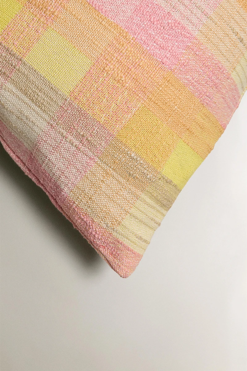 CHECK THROW PILLOW COVER
