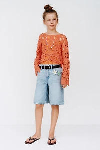FLORAL CROCHET JUMPER