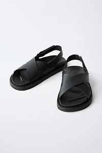 CROSSED STRAP SANDALS