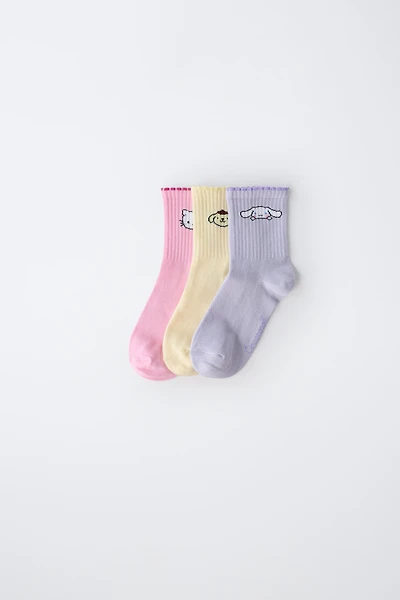 THREE-PACK OF HELLO KITTY AND FRIENDS © SANRIO MID-CALF SOCKS