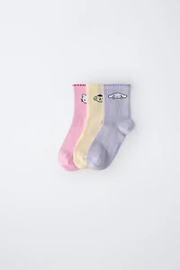 THREE-PACK OF HELLO KITTY AND FRIENDS © SANRIO MID-CALF SOCKS