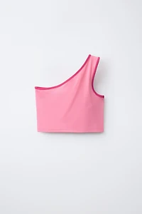 ASYMMETRIC CONTRAST TRIM TOP