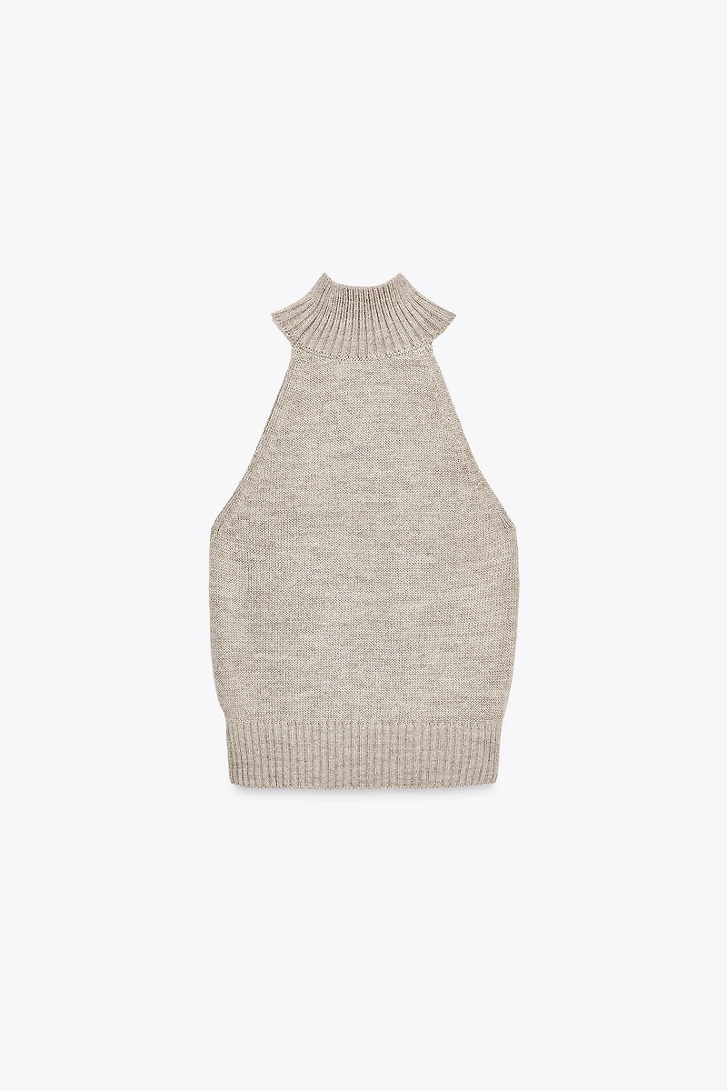 TOP EN MAILLE HALTER