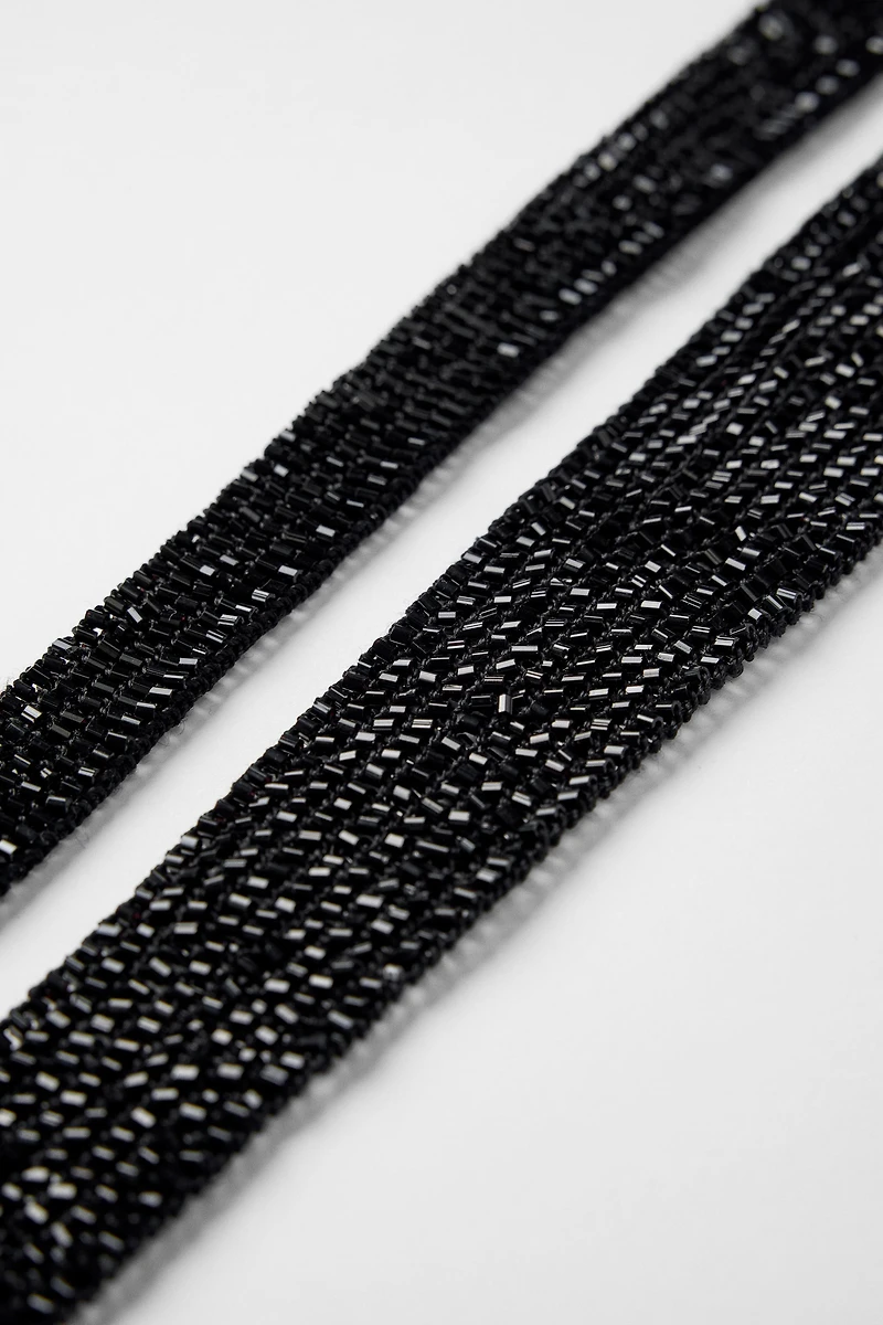 BEADED FOULARD SCARF KATE MOSS X ZARA