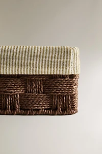 RECTANGULAR FABRIC-LINED BASKET