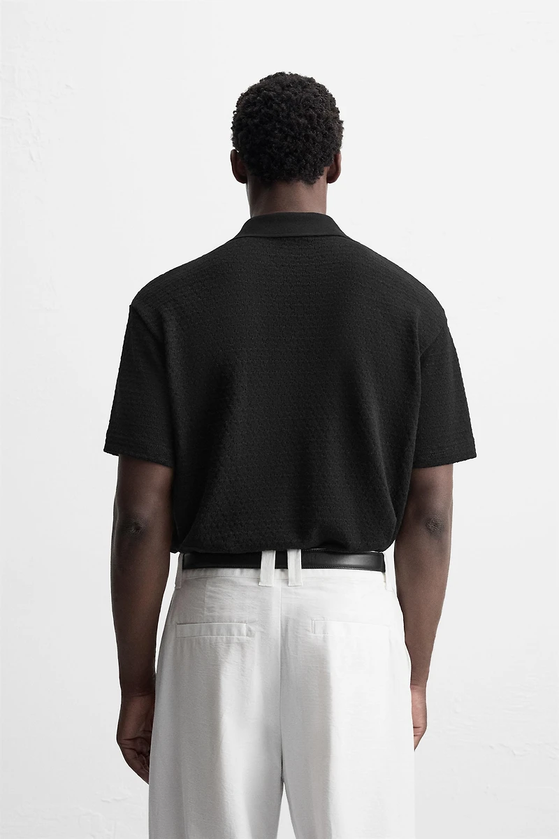 GEOMETRIC JACQUARD POLO SHIRT