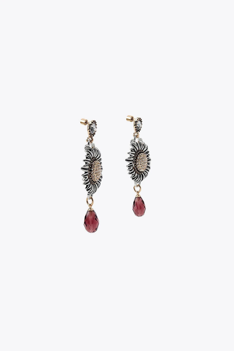 JEWEL BEAD FLOWER EARRINGS