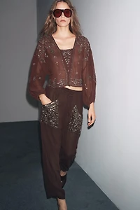 GEORGETTE BEADED EMBROIDERED BLOUSE