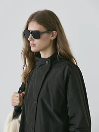 Short padded parka with collar detail