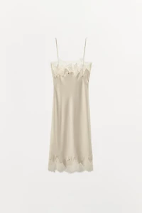LACE LINGERIE STYLE MIDI DRESS