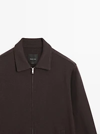 Short double wool blend jacket