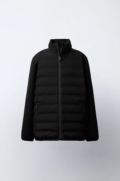 PUFFER JACKET WITH NEOPRENE SLEEVES
