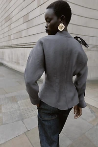 BLOUSE OUVERTURE ÉPAULE ET NŒUD