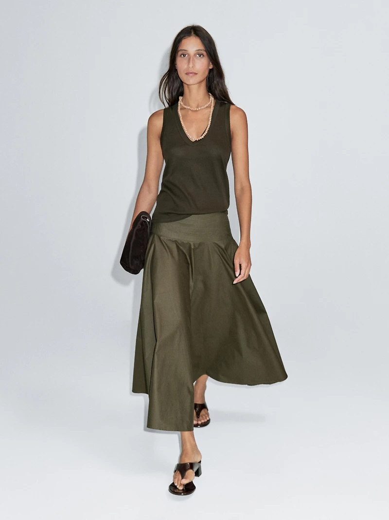 100% cotton strappy V-neck T-shirt