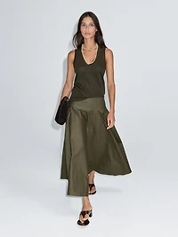 100% cotton strappy V-neck T-shirt