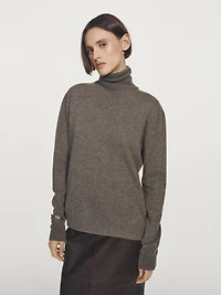 Wool blend high neck sweater