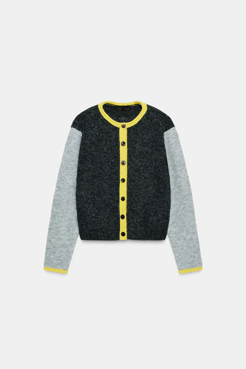 COLOR BLOCK CARDIGAN
