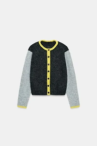 COLOR BLOCK CARDIGAN