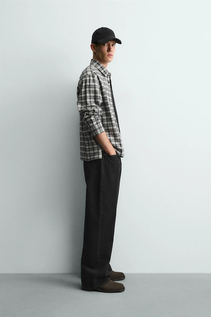 CHEMISE À CARREAUX EN FLANELLE BRODÉE