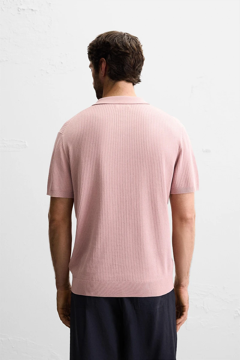 RIB KNIT POLO SHIRT