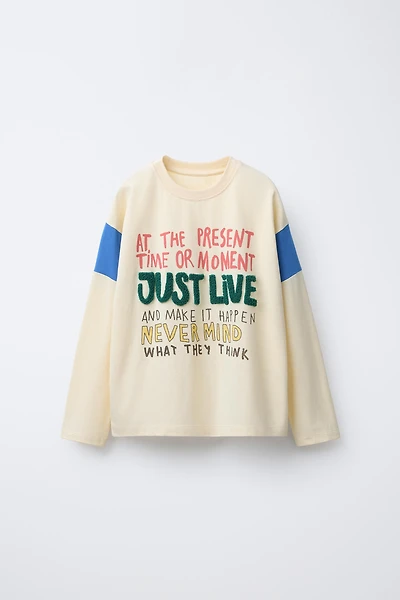 RUFFLY TEXT PRINT T-SHIRT