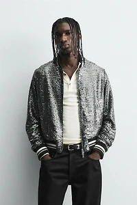 SEQUIN BOMBER JACKET