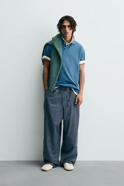 PLAID BAGGY FIT PANTS