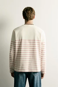 RELAXED FIT JACQUARD STRIPE T-SHIRT