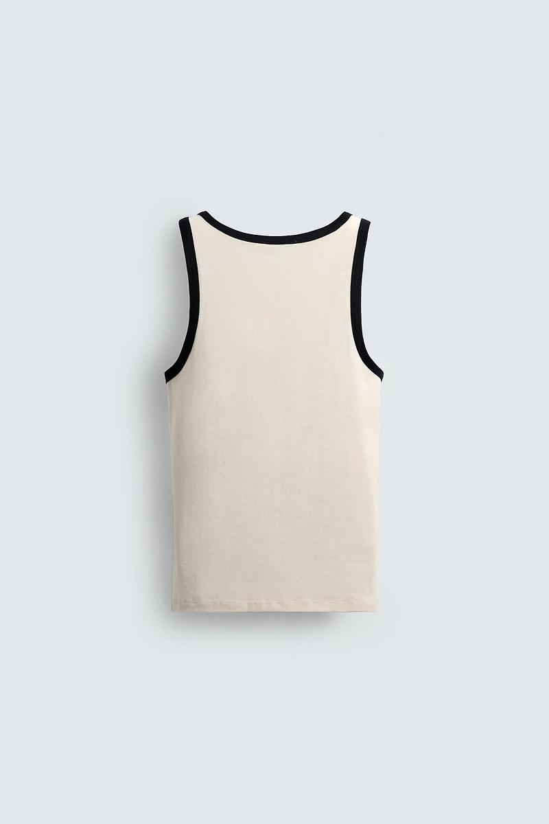 CONTRAST RIB TANK TOP