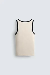 CONTRAST RIB TANK TOP