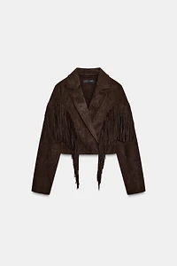 FAUX SUEDE FRINGED JACKET